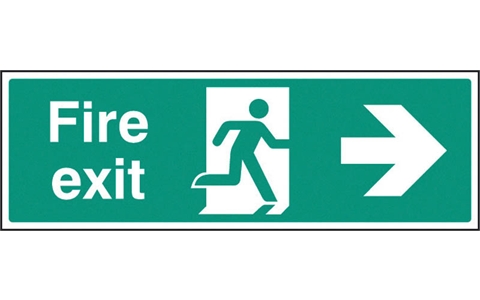 Rigid Plastic Sign - Fire Exit - Arrow Right
