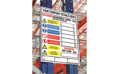 Vertical Load Notice - Suitable for Shelving Structures - 356mm x 254mm
