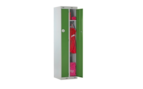 Nest of 2 - 1 Door Slimline Locker 1800h x 225w x 450d mm - CAM Lock - Door Colour Green
