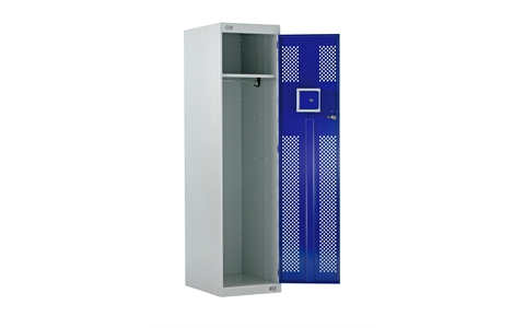 Police Locker with Lockable Cube- 1800h x 600w x 600d mm - CAM Lock - Door Colour Blue