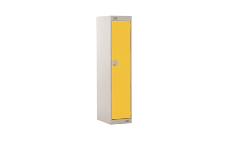 1 Door Three Quarter Height Locker - 1382h x 450w x 450d mm - CAM Lock - Door Colour Yellow
