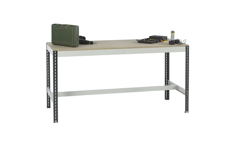 Stockrax Workbench with T-bar - H928mm x W1800mm x D750mm - Chipboard Deck - Dark Grey