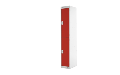 2 Door Fast Delivery Locker 1800h x 300w x 300d mm - CAM Lock - Door Colour Red